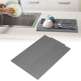 Drainable Heat Insulation Pad Silicone Table Placemat Pot Bowl Dish Mat Kitchen GadgetsGray