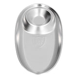 304 Stainless Steel Snack Plate Silver Oval Divided Spice Dish for Home Outdoor CampingL