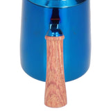 600ml Stainless Steel Manual Coffee Pot Long Narrow Spout Pour Over Kettle with Wooden HandleBlue