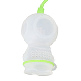 Silicone Tea Infuser Cute Diver Shape Loose Tea Leaf Filter Tea Diffuser Strainer with Chain and Drip Tray for Home Green
