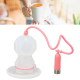 Silicone Tea Infuser Cute Diver Shape Loose Tea Leaf Filter Tea Diffuser Strainer with Chain and Drip Tray for Home Pink