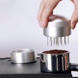 Coffee Needle Distributor with Base Effective Dispersion Rust Resistant Stainless Steel Hand Coffee Stirrer Silver 53mm/2.1in