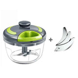 Garlic Chopper Machine Portable Mini Manual Hand Mincer 500ml Gray with Spare Blade In Australia - Darrahopens