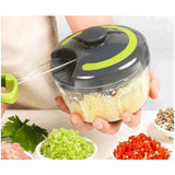 Garlic Chopper Machine Portable Mini Manual Hand Mincer 500ml Gray with Spare Blade In Australia - Darrahopens