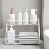 Kitchen Countertop Storage Rack Space Saving Multifunctional 2 Tiers Spice Toiletries Makeup Counter Standing Shelf White In Australia - Darrahopens