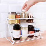 Kitchen Countertop Storage Rack Space Saving Multifunctional 2 Tiers Spice Toiletries Makeup Counter Standing Shelf White In Australia - Darrahopens