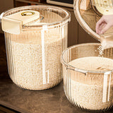 Rice Container Clear Rice Storage Bin Airtight Rice Bucket for Dry Food Grain Flour Soybean Kitchen Pantry Countertop 11kg 27.5x31x20cm / 10.8x12.2x7.9in