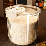 Rice Container Clear Rice Storage Bin Airtight Rice Bucket for Dry Food Grain Flour Soybean Kitchen Pantry Countertop 11kg 27.5x31x20cm / 10.8x12.2x7.9in