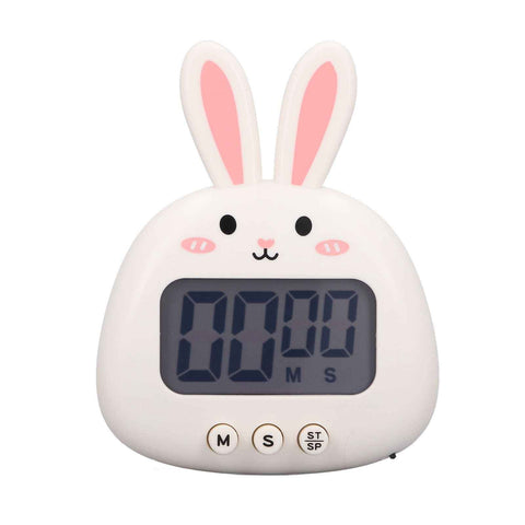 Cartoon Digital Timer ABS Portable Lightweight Simple To Use Cute Cartoon Timer for Kitchen Cooking White Rabbit In Australia - Darrahopens