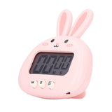 Cartoon Digital Timer ABS Portable Lightweight Simple To Use Cute Cartoon Timer for Kitchen Cooking Pink Rabbit