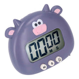 Digital Kitchen Timer Countup Countdown Cartoon Animal Sound Flash Alert Easy Operation with Stand for Cooking Teaching Purple Cow In Australia - Darrahopens