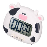 Digital Kitchen Timer Countup Countdown Cartoon Animal Sound Flash Alert Easy Operation with Stand for Cooking Teaching White Cow In Australia - Darrahopens