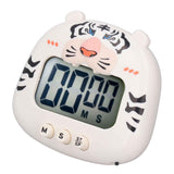 Digital Kitchen Timer Countup Countdown Cartoon Animal Sound Flash Alert Easy Operation with Stand for Cooking Teaching White Tiger In Australia - Darrahopens