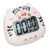 Digital Kitchen Timer Countup Countdown Cartoon Animal Sound Flash Alert Easy Operation with Stand for Cooking Teaching White Tiger In Australia - Darrahopens