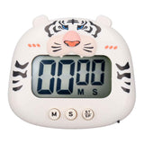 Digital Kitchen Timer Countup Countdown Cartoon Animal Sound Flash Alert Easy Operation with Stand for Cooking Teaching White Tiger In Australia - Darrahopens