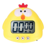 Digital Kitchen Timer Countup Countdown Cartoon Animal Sound Flash Alert Easy Operation with Stand for Cooking Teaching Yellow Chick In Australia - Darrahopens