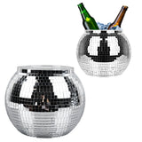 Disco Ball Ice Bucket Plastic Large Capacity Party Drink Bucket for Beer Cocktail Wine Silver
