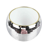 Ball Ice Bucket Plastic Beverage Tub Mirror Party Decor Bucket for Wine Cold Drinks Milky White Gold Edges