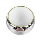 Ball Ice Bucket Plastic Beverage Tub Mirror Party Decor Bucket for Wine Cold Drinks Milky White Gold Edges