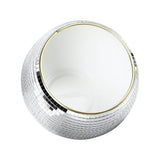 Ball Ice Bucket Plastic Beverage Tub Mirror Party Decor Bucket for Wine Cold Drinks Milky White Gold Edges