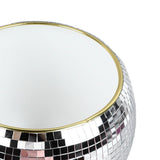 Ball Ice Bucket Plastic Beverage Tub Mirror Party Decor Bucket for Wine Cold Drinks Milky White Gold Edges