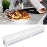 Plastic Wrap Dispenser with Slide Cutter Smooth Cutting Adjustable Reusable Cling Film Dispenser for Tin Foil S 37x6.5cm