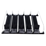 Drink Organizer for Fridge Spring Loaded Adjustable Push Rod Slide Rail Soda Can Dispenser for Beer Beverages 38cm Black