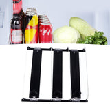 38cm Drink Organizer for Fridge Automatic Pusher Glide 12oz 16oz 20oz Soda Dispenser for Fridge Width Adjustable E Shaped 38cm Black