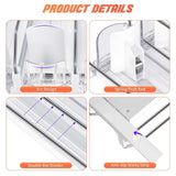 38cm Drink Organizer for Fridge Automatic Pusher Glide 12oz 16oz 20oz Soda Dispenser for Fridge Width Adjustable E Shaped 38cm White