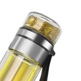 Glass Transparent Tea Bottle Portable Tea Water Bottle Tea and Water Separation Bottle Steel Color In Australia - Darrahopens
