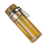 Glass Transparent Tea Bottle Portable Tea Water Bottle Tea and Water Separation Bottle Gold In Australia - Darrahopens
