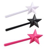 3Pcs Magical Salt Pepper Shakers Star Shaped Magic Wand Salt Pepper Shakers Magic Stick Refillable Seasonings Spices Dispenser Pink Black White