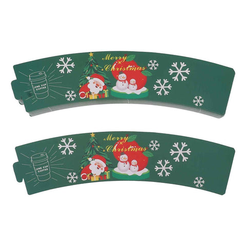 50PCS Coffee Cup Sleeves Disposable Paper Cup Sleeves Hot Drink Holder for Halloween Christmas Chocolate Cold Beverage Green In Australia - Darrahopens
