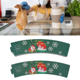 50PCS Coffee Cup Sleeves Disposable Paper Cup Sleeves Hot Drink Holder for Halloween Christmas Chocolate Cold Beverage Green