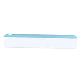 Reusable Cling Film Dispenser Magnetic Refillable Plastic Wrap Dispenser with Cutter Magnetic Stripe White Green