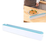 Reusable Cling Film Dispenser Magnetic Refillable Plastic Wrap Dispenser with Cutter Magnetic Stripe White Green
