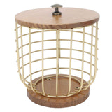 Coffee Pod Holder Iron Large Capacity Space Saving Wooden Base Coffee Pods Storage Organizer for Home Coffee Bar Gold with Lid In Australia - Darrahopens