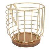 Coffee Pod Holder Iron Large Capacity Space Saving Wooden Base Coffee Pods Storage Organizer for Home Coffee Bar Gold with Lid In Australia - Darrahopens