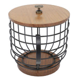 Coffee Pod Holder Iron Large Capacity Space Saving Wooden Base Coffee Pods Storage Organizer for Home Coffee Bar Black with Lid In Australia - Darrahopens