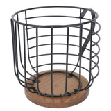 Coffee Pod Holder Iron Large Capacity Space Saving Wooden Base Coffee Pods Storage Organizer for Home Coffee Bar Black with Lid In Australia - Darrahopens