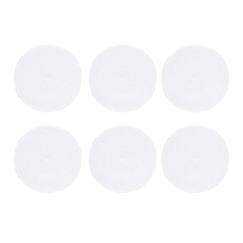 6PCS Round Placemat Woven White Table Mat Heat Insulation Easy to Clean Versatile Dining Accessory for Home Kitchen Decor