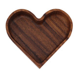 Walnut Fruit Plate Smooth Textured Elegant Wood Serving Tray for Snack Fruit Nut Kitchen Utensils Heart 14.5x14.5cm In Australia - Darrahopens