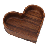 Walnut Fruit Plate Smooth Textured Elegant Wood Serving Tray for Snack Fruit Nut Kitchen Utensils Heart 14.5x14.5cm