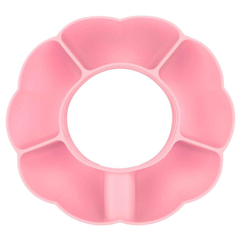 5 Grid Silicone Divided Serving Tray Snack Divider Divided Container Round Serving Platter for 40oz Cup Pink In Australia - Darrahopens
