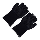 BBQ Gloves Fireproof Heat Resistant Prevent Slip Grilling Gloves for Microwave Oven Barbecue Baking Black In Australia - Darrahopens
