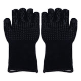 BBQ Gloves Fireproof Heat Resistant Prevent Slip Grilling Gloves for Microwave Oven Barbecue Baking Black
