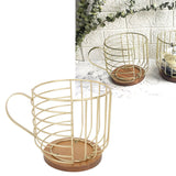 Mug Shape Coffee Pod Holder Coffee Capsule Storage Basket for Counter Coffee Bar Tabletop Kitchen Living Room Wordless Gold