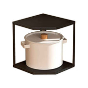Kitchen Small Corner Shelf Rack Fan Shaped Space Saving Stable Carbon Steel Cookware Stand for Pots Pans 2 Layer Black 27x27x27.6cm In Australia - Darrahopens
