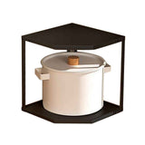 Kitchen Small Corner Shelf Rack Fan Shaped Space Saving Stable Carbon Steel Cookware Stand for Pots Pans 2 Layer Black 27x27x27.6cm In Australia - Darrahopens