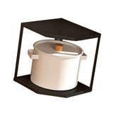 Kitchen Small Corner Shelf Rack Fan Shaped Space Saving Stable Carbon Steel Cookware Stand for Pots Pans 2 Layer Black 27x27x27.6cm In Australia - Darrahopens